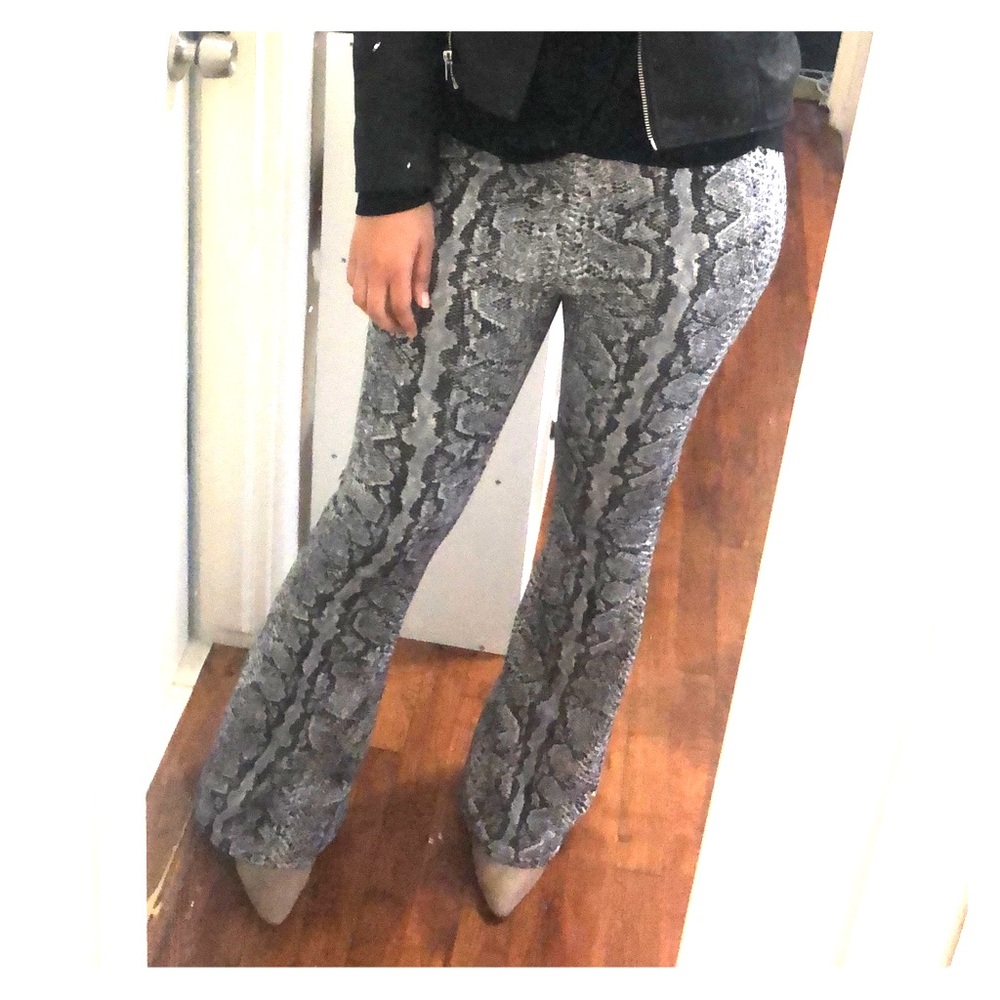 Gray Snakeskin Pants